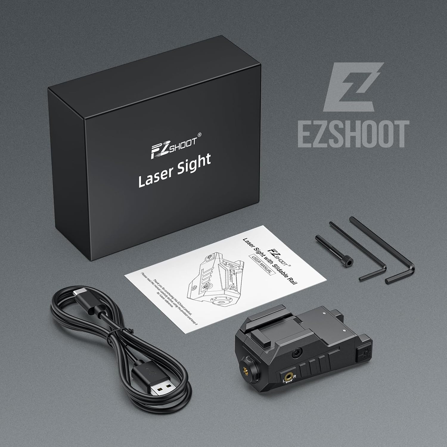 Mini Laser Sight EZshoot Compact Green/ Red Laser Sight for Pistol with Adjustable Slid