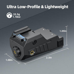 EZshoot Compact Green/ Red Laser Sight for Pistol with Adjustable Slide Rail