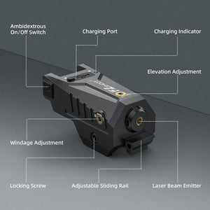 EZshoot Compact Green/ Red Laser Sight for Pistol with Adjustable Slide Rail