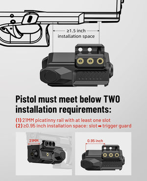 EZshoot Compact Red/Green Laser Sight for Pistol, Rechargeable Low Profile Laser Beam