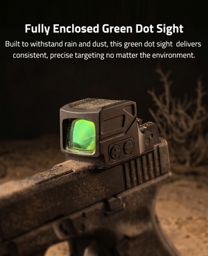 EZshoot green dot sight, fully enclosed green dot sight