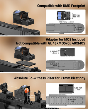 EZshoot Compatibility The sight, absolute co-witness riser for picatinny