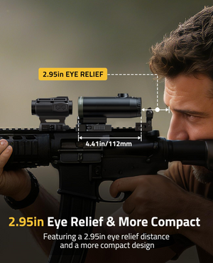 EZshoot dot magnifier, featuring a eye relief distance