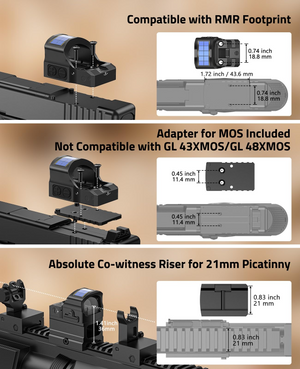 EZshoot Compatibility The sight, absolute co-witness riser for picatinny