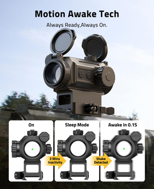 EZshoot sight, motion awake tech always ready,always on