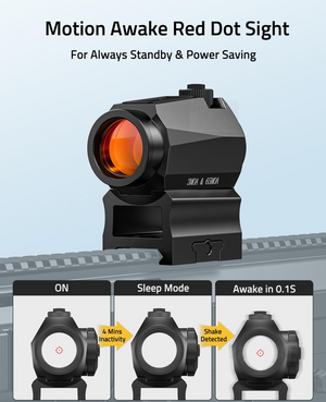 EZshoot 1x20mm Red Dot, motion awake red dot sight in black