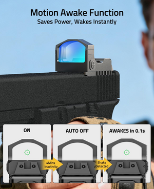 EZshoot green dot sight, motion awake function saves power,wakes instantly