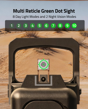 EZshoot Red Dot Sight, multi reticle green dot sight