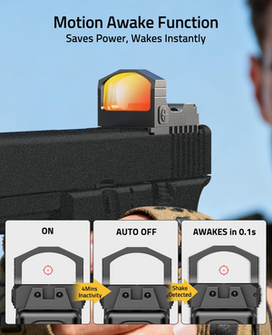 EZshoot green dot sight, motion awake function saves power,wakes instantly in red dot