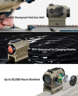 EZshoot Circle Red Dot, ipx7 waterproof for changing weather in sand