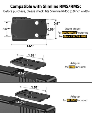 EZshoot Dot Sight, direct mount for rms/rmsc footprint in green dot
