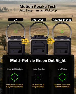 EZshoot green dot sight, multi-reticle green dot sight