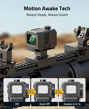 EZshoot Dot Sight, motion awaketech alwaysready,always guard