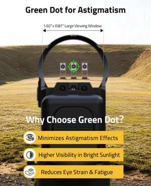 EZshoot Red Dot Sight, green dot for astigmatism