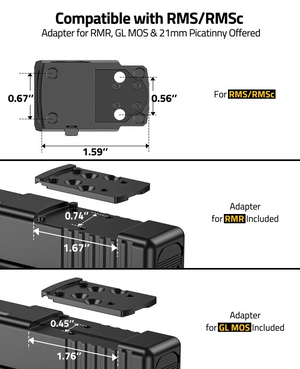 EZshoot 32MOA Circle Red Green Dot Sight, for rms/rmsc adapter Red Dot