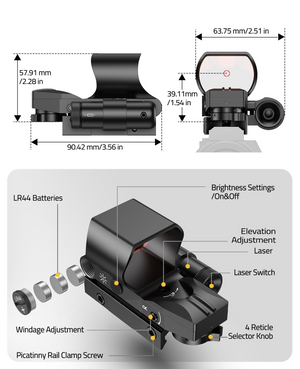 EZshoot Pressure Pad Switch, picatinny rail clamp screw in red laser