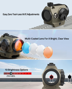 EZshoot Circle Red Dot, multi-coated lensfor a bright,clear view in sand
