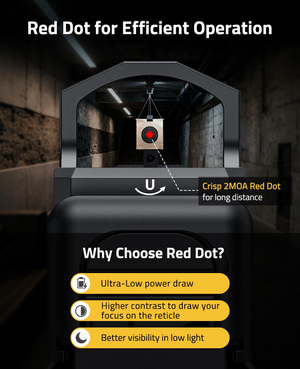 EZshoot 2MOA Red Dot, for long distance why choose red dot? ultra-lowpower draw