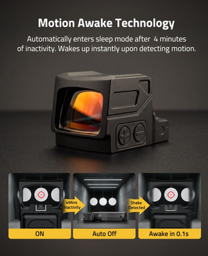 EZshoot Red Dot Sight, motion awake technology