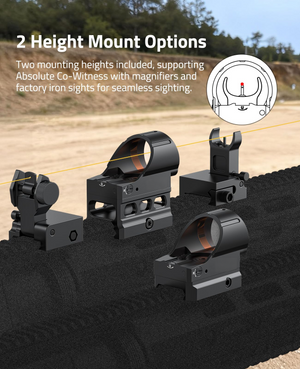 EZshoot Auto-Brightness Red Dot Sight, two mounting heights included, supporting