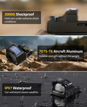 EZshoot Open Reflex Optics, hold zero under extreme shock