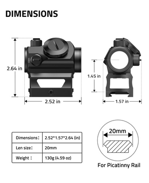 EZshoot Reflex Sights, for picatinny rail