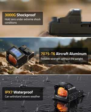 EZshoot Open Reflex Optics, hold zero under extreme shock
