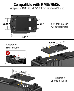 EZshoot Dot Sight, adapter for rmr included in red dot