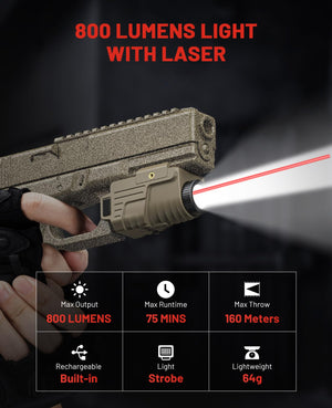 EZshoot built-in USB rechargeable, rechargeable light lightweight Light with Red Beam