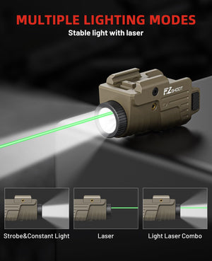 EZshoot Pistol Light Laser Combo Rechargeable, multiplelighting modes stable light with laser Light with Green Beam