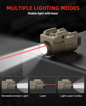 EZshoot Pistol Light Laser Combo Rechargeable, multiplelighting modes stable light with laser Light with Red Beam