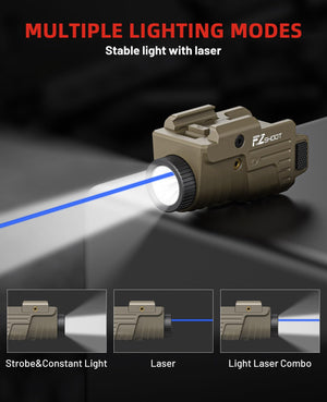 EZshoot Pistol Light Laser Combo Rechargeable, multiplelighting modes stable light with laser Light with Blue Beam