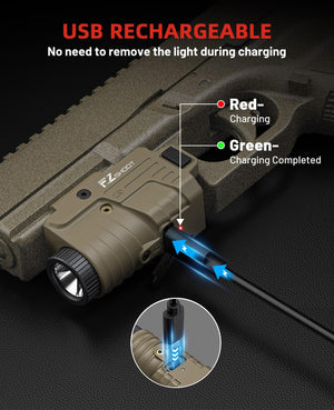 EZshoot built-in USB rechargeable, no need to remove the light during charging Light with Blue Beam