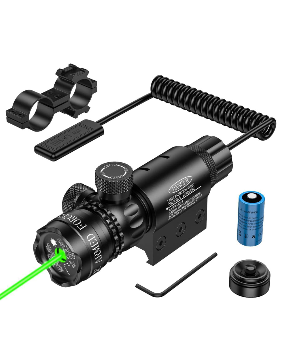 EZshoot Green Laser Sight 532nm Rifle Scope with 20mm Picatinny Mount