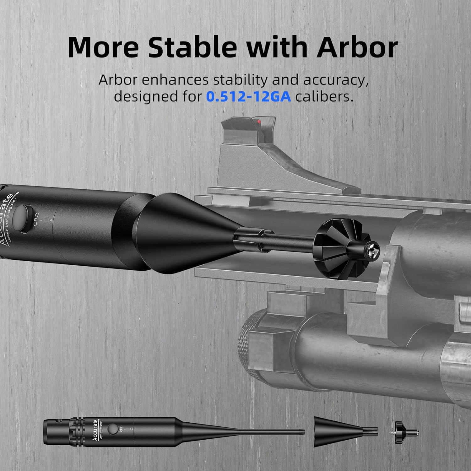 EZshoot Best Boresighter Comes with Arbor for Higher Stability and Accuracy - Designed for 0.512-12GA Calibers
