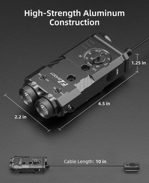 High-Strength Aluminum Construction and 10 Inchs Cable for – EZshoot 1600 Lumen 4-in-1 Rifle Flashlight (AR-15)