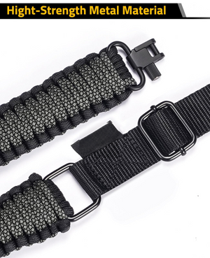 High-strength metal material – EZshoot 550 Paracord 2 Point Rifle Sling (camo grey)