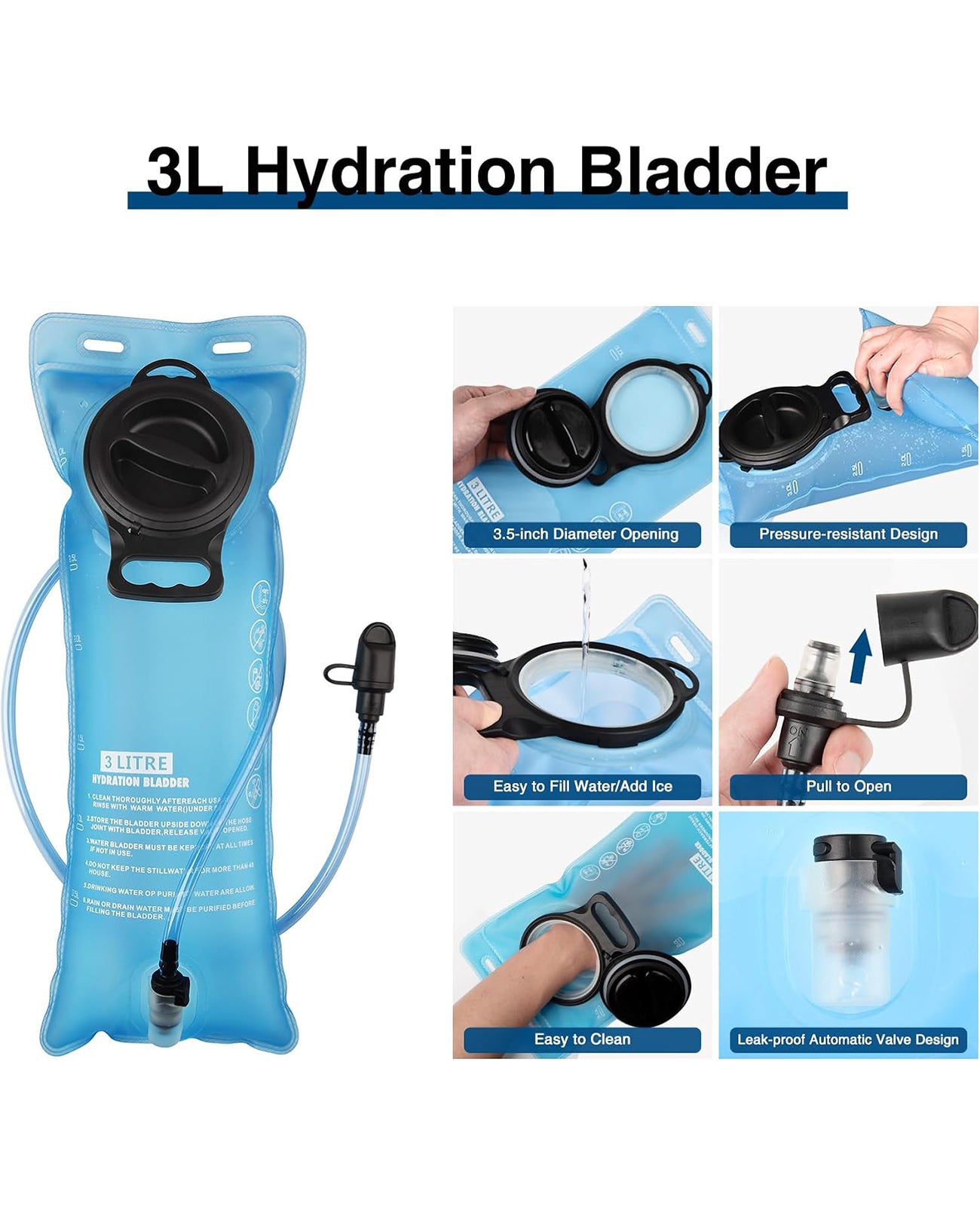 EZshoot Hydration Backpack with 3L TPU Water Bladder, Tactical Water Backpack