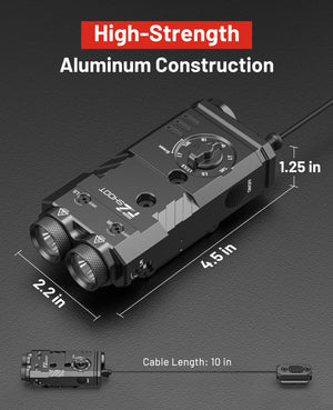 Ir laser illuminator, loohs cable – EZshoot 1600 Lumen 4-in-1 Rifle Flashlight (Green Laser, IR Laser, White Light, Green Light)