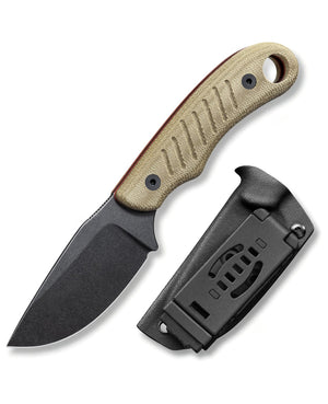 EZshoot Fixed Blade EDC Camping Knife in brown