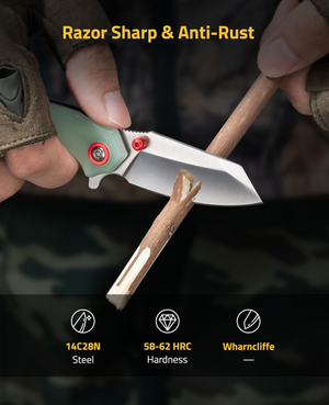 EZshoot Stainless Steel Blade, razor sharp & anti-rust in jade green
