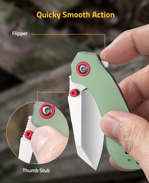 EZshoot Steel Blade, quicky smooth action flipper in jade green