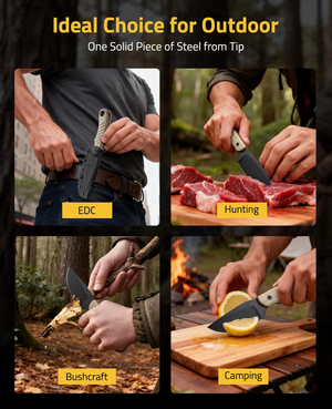 EZshoot fixed blade knife, ideal choice for outdoor in brown