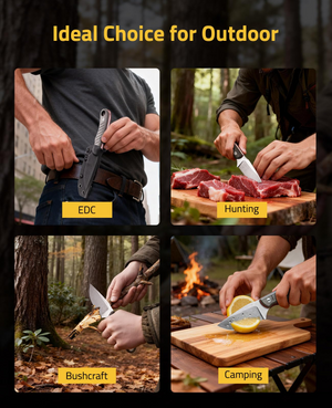 EZshoot fixed blade knife, ideal choice for outdoor in grey