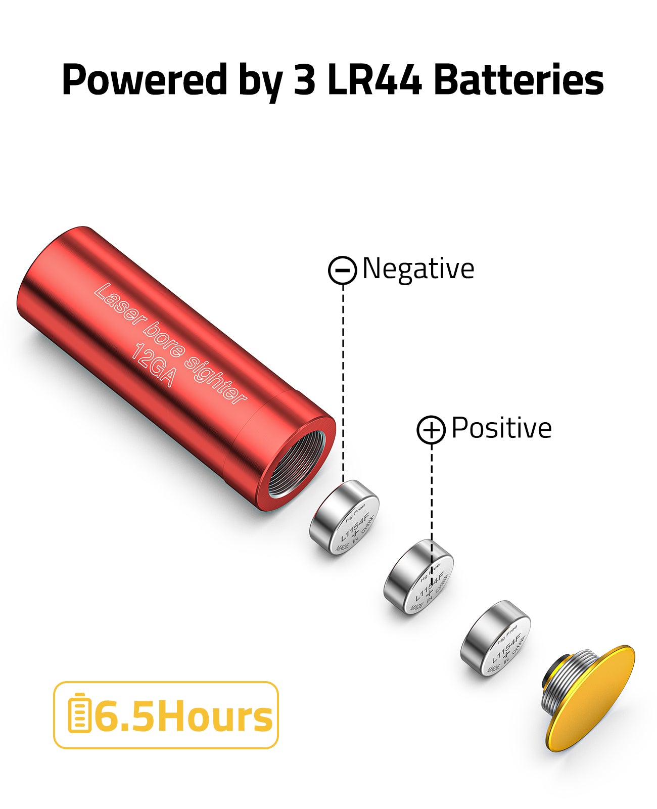 Long Battery Life Laser Bore Sight with 3 Batteries