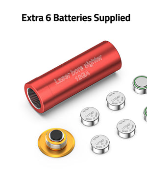 Best Laser Bore Sight for 12GA Rifle Bore Sighting Tool with Extra 6 Batteries Supplied