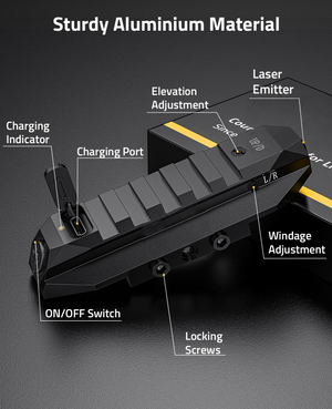EZshoot Rifle Laser Sight, sturdy aluminium material laser