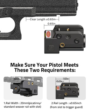EZshoot Laser Sight Compact Low Profile Red Green Gun Laser for Pistol