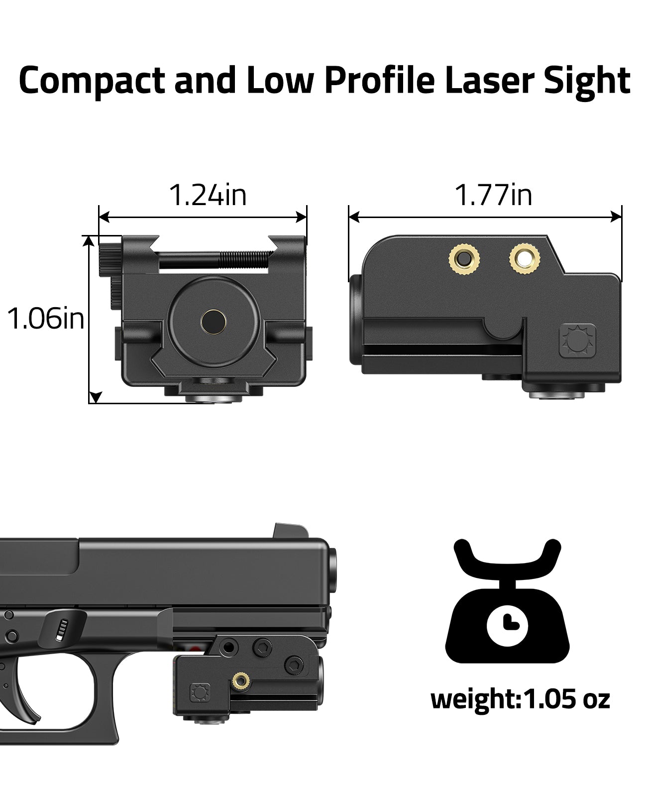 EZshoot Laser Sight Compact Low Profile Red Green Gun Laser for Pistol