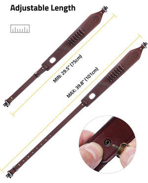 EZshoot Leather Rifle Sling Two Point Sling with Ammo Holder Adjustable Gun Strap
